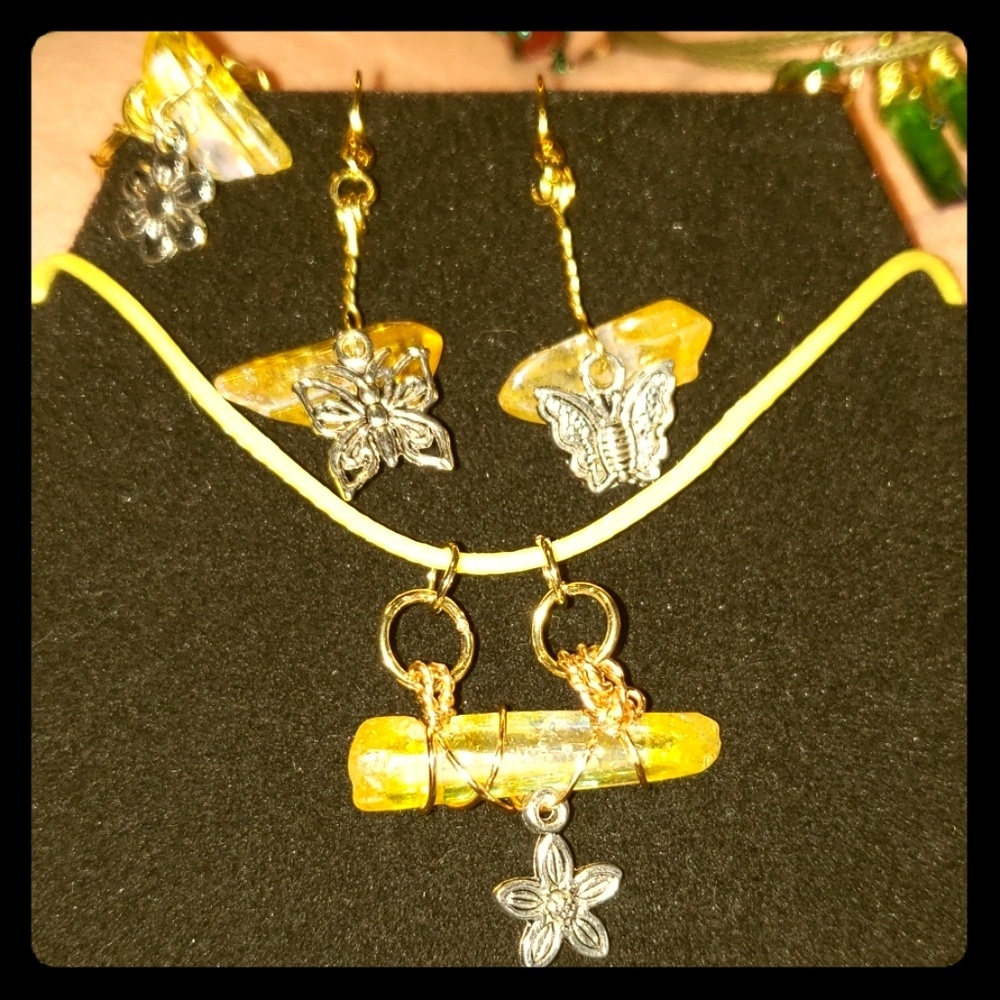 Lemon Drop Spring Crystal Jewelry set